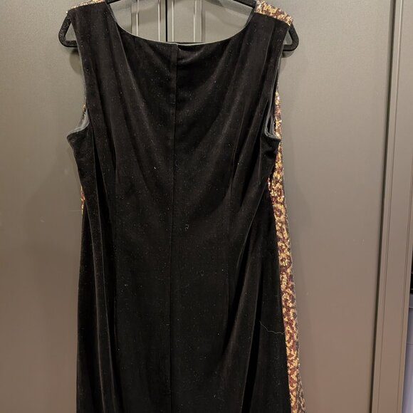 Sequin Black Velvet Dress - Picture 2 of 2